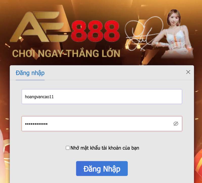 Hướng Dẫn Chi Tiết Đăng Nhập Ae888 An Toàn, Chơi Nhanh 3 Bước 2: Nhập thông tin đăng nhập