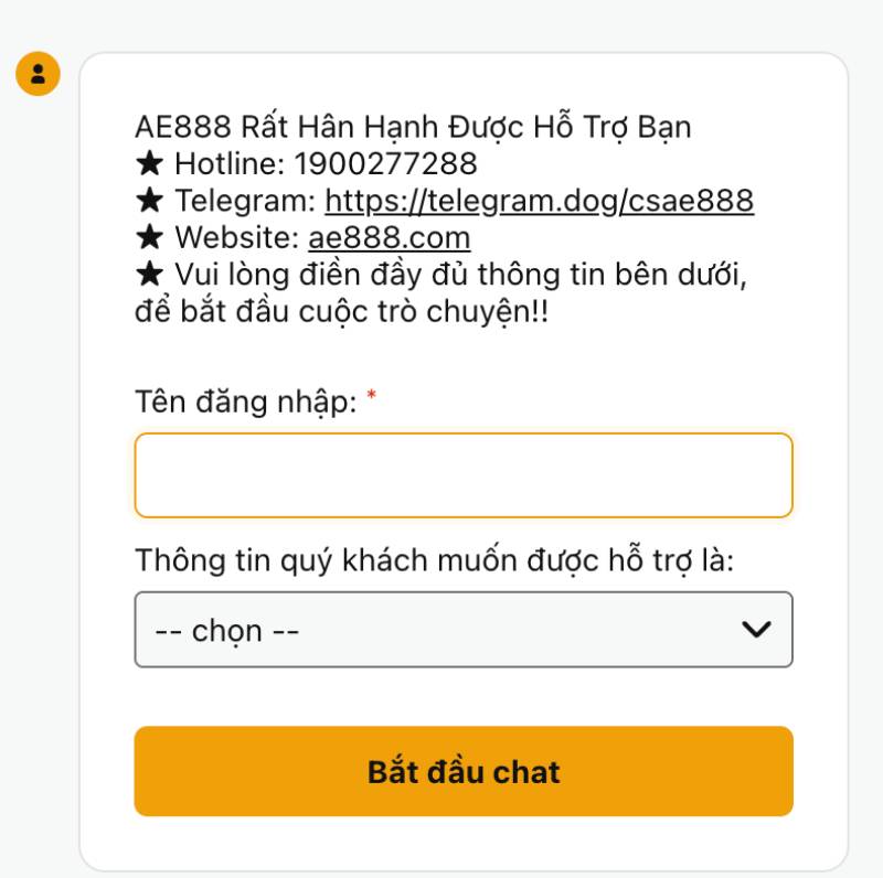Liên Hệ 3 Chat trực tuyến ngay tại website AE888